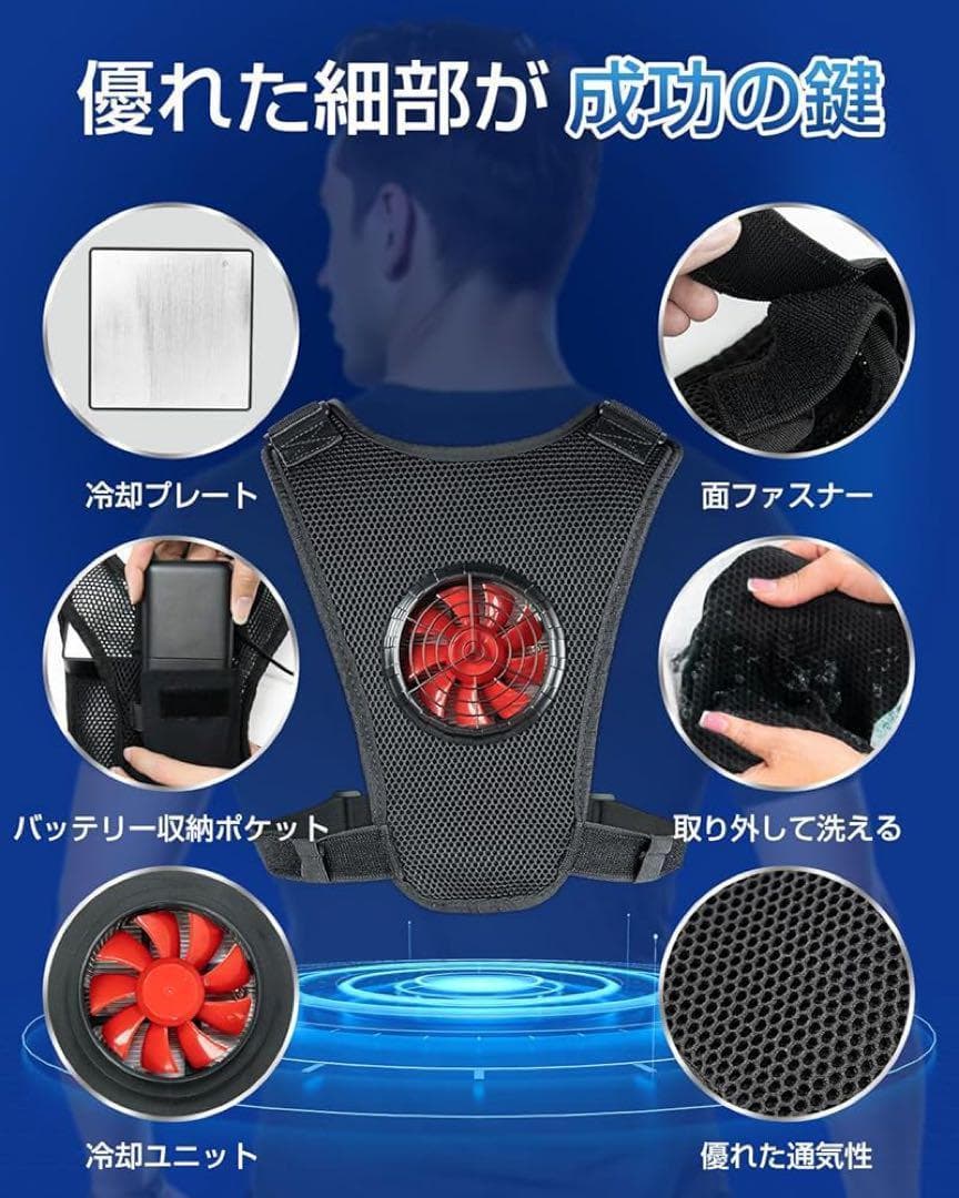 ペルチェベスト 冷却ブレート付き 冷却ベスト バッテリーセット -28℃瞬間冷却