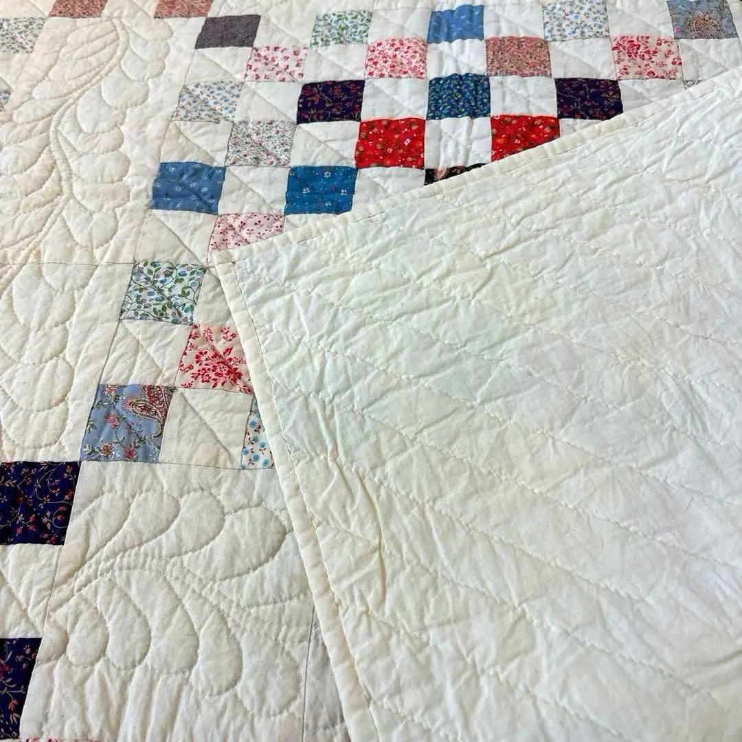 オールハンドメイド　パッチワークキルト　カラフル　 約95×95