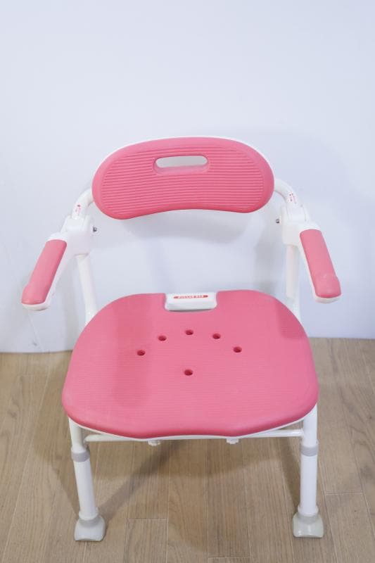 使用僅かの美品◆アロン化成　折りたたみシャワーベンチ ISフィット◆ピンク系