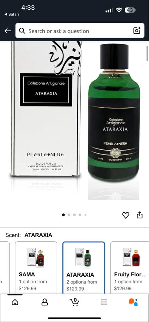 PEARLA NERA ATARAXIA 香水　100ml