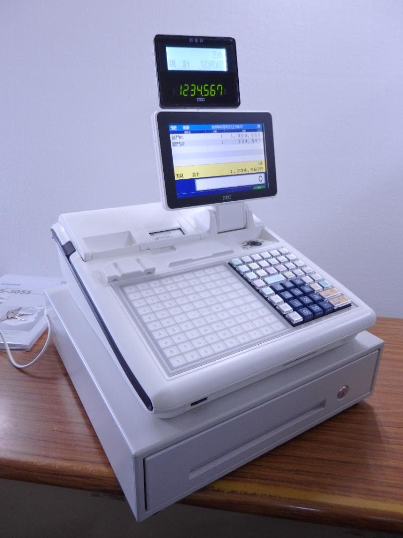 7030 23年製 設定無料 東芝テック FS-3055 レジスター スキャナ付