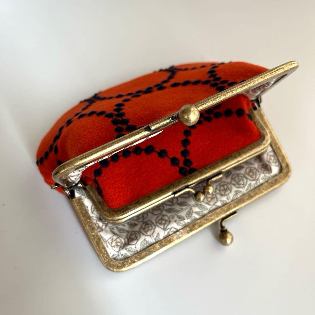 ハンドメイド　がま口親子財布　ミナペルホネンtambourine dop