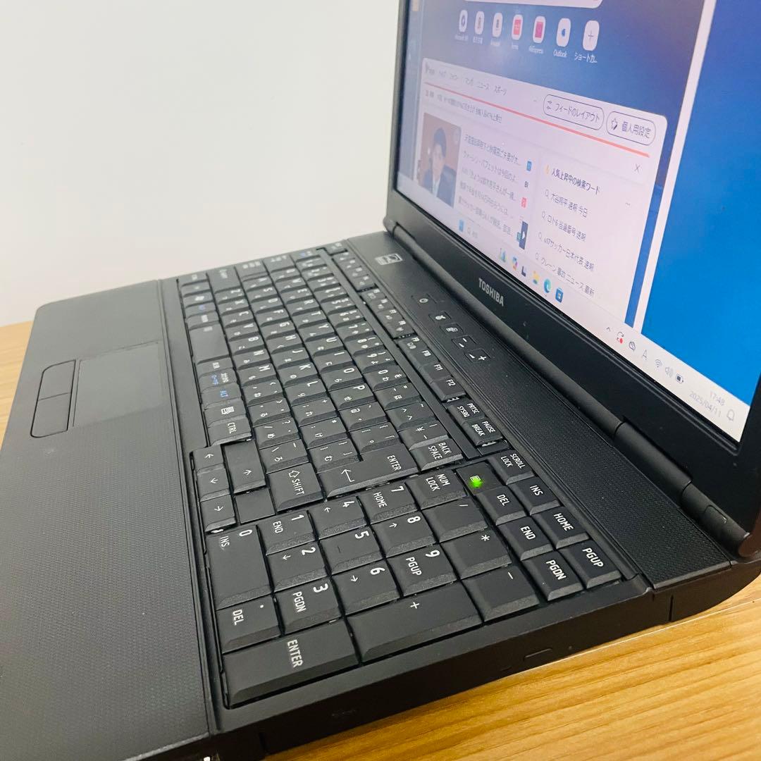 快適SSD東芝ブラックWindows11ノートパソコンオフィスDVD Wi-Fi