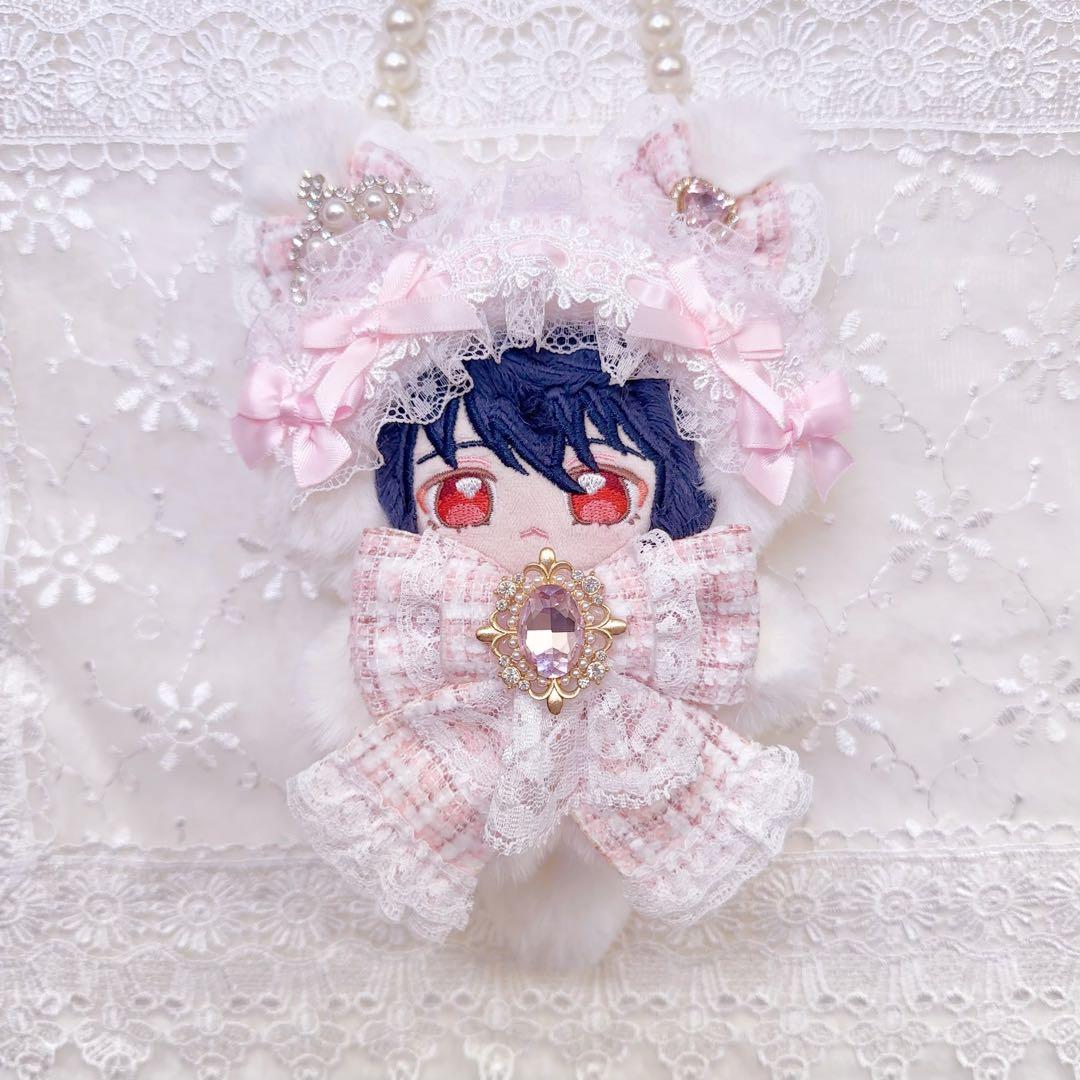 ツイードシリーズ　いつぬい　ぬい服　ねこ　白　ピンク　あんスタ　ちびぐるみ