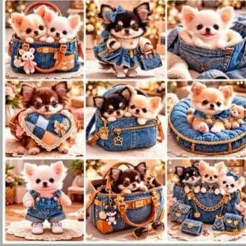 激レアチワワパネル生地　ハンドメイド