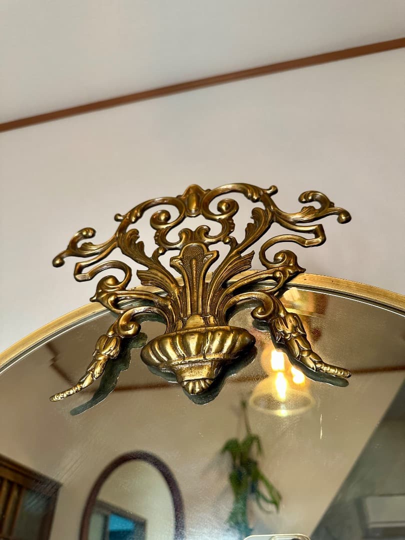 イタリア ヴィンテージ スタンドミラー 真鍮