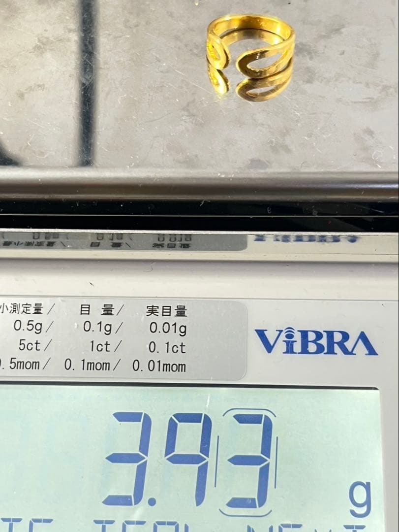 K24 純金 カーブデザインリング 約3.93g指輪 刻印ありハンドメイド