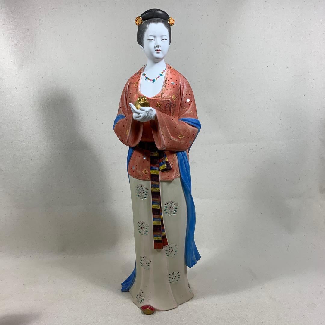 日展作家　北岡秀雄作　博多人形　卑弥呼　高さ約41㎝