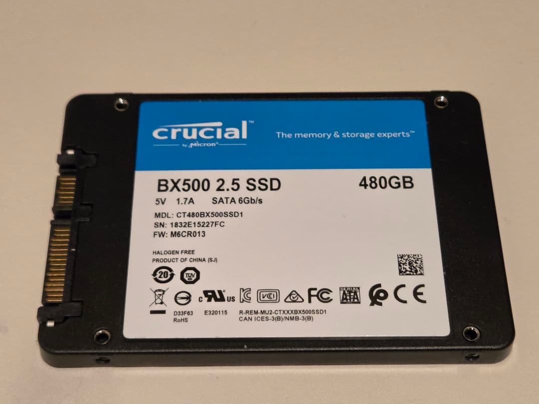Crucial BX500 480GB◆健康状態99%