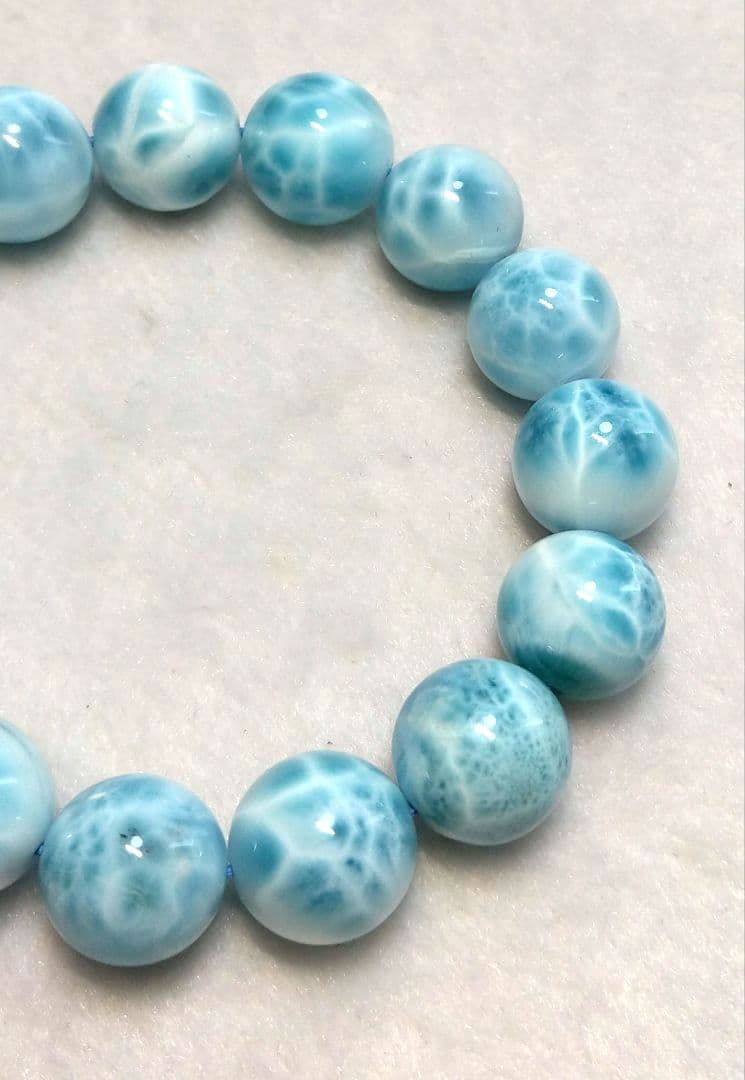【極上,美品】ラリマー ブレスレット　希少　大玉　ブルーペクトライト　天然