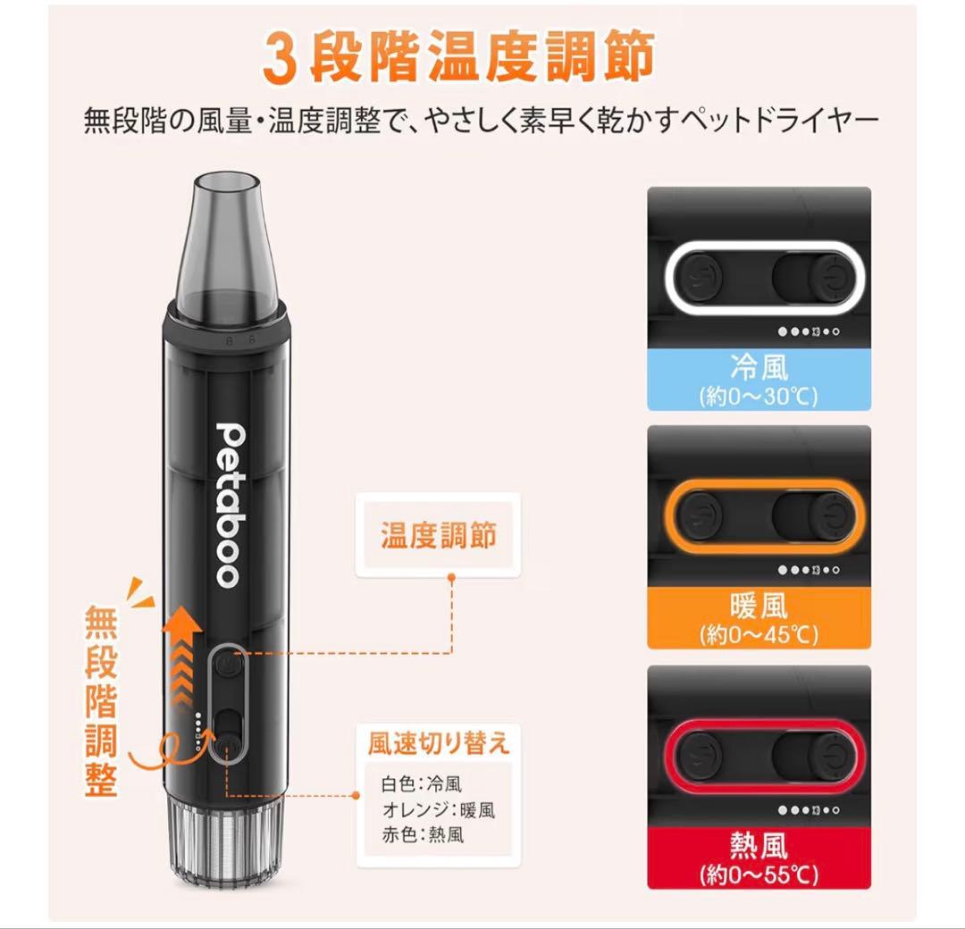 犬 ドライヤー 低騒音 静電気除去 ペット 大風量 ブロワー グルーミング 猫