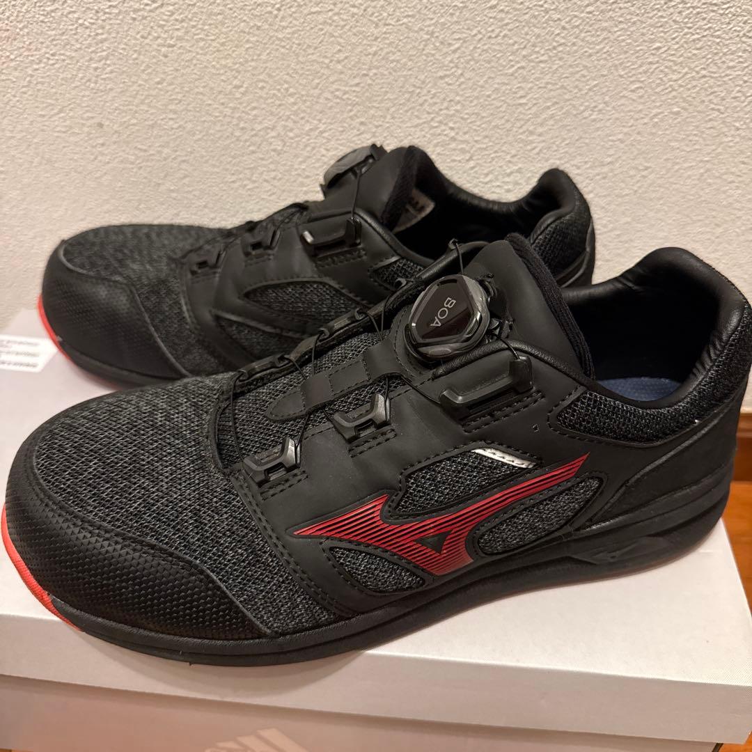 Mizuno 安全靴 BOA クロージャー ブラック/レッド