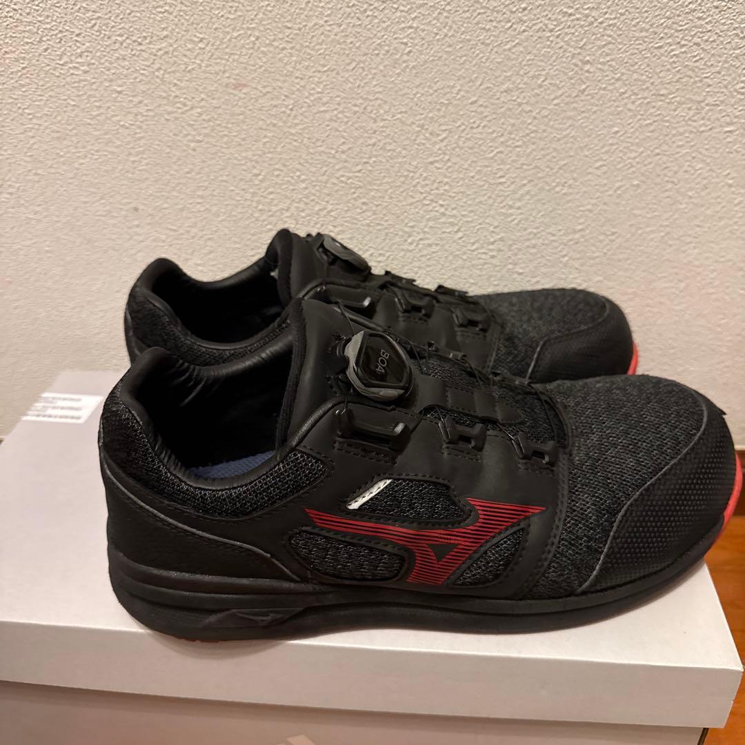 Mizuno 安全靴 BOA クロージャー ブラック/レッド