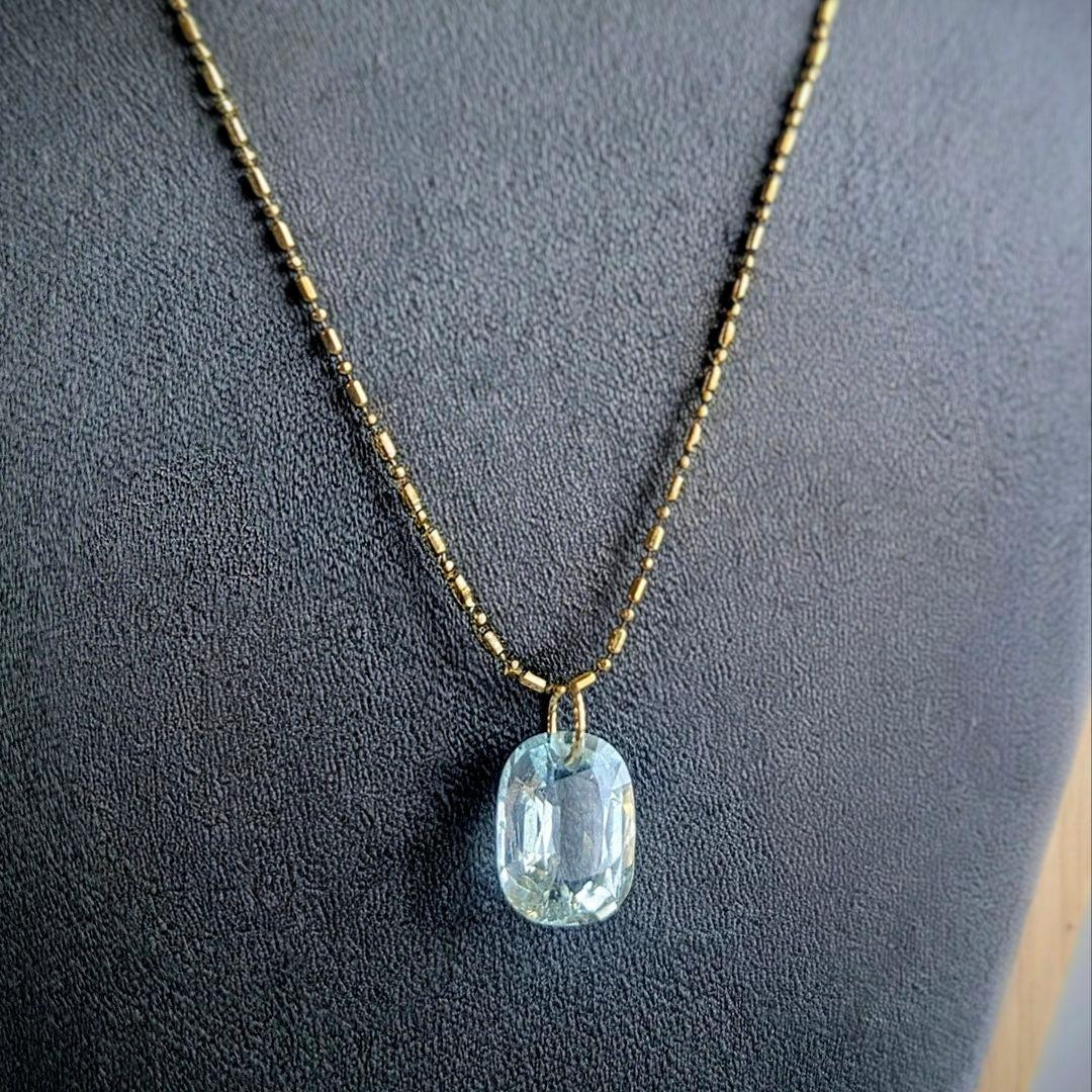♢にじなこ様♢K18 アクアマリン 4.35ct ネックレスチャ―ム