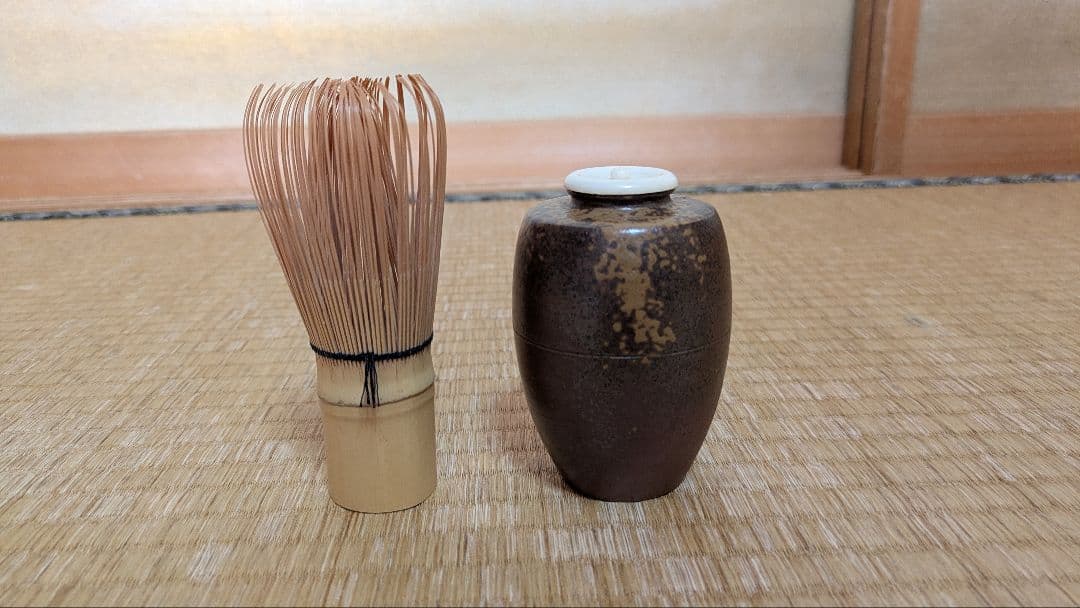 【茶道具】木村陶峰 造　備前肩衝茶入　仕服付