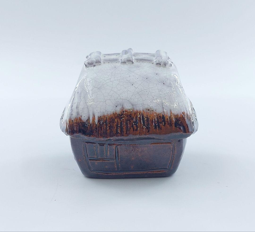 茶道具 香合 九代大樋長左衛門 御題 田家雪香合 桐箱