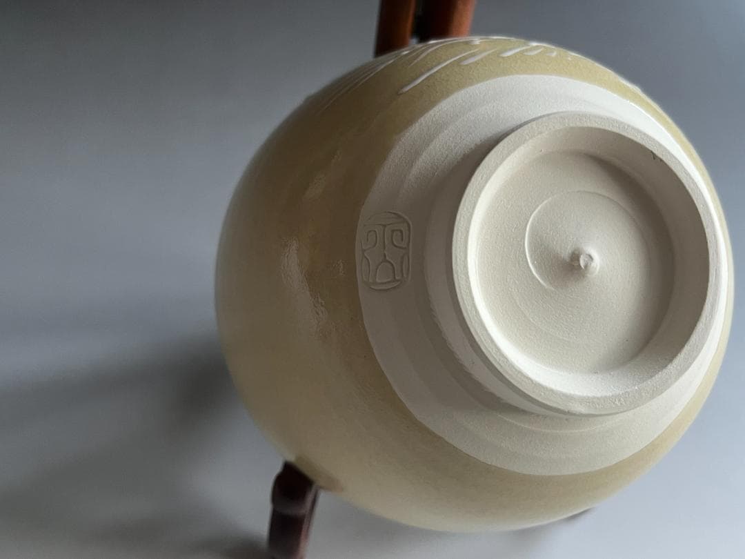 加藤永山　色絵茶碗　波千鳥　茶道具