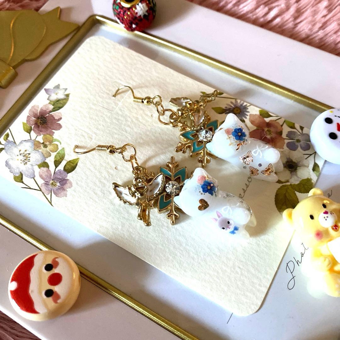 ☆Winter猫ちゃんピアス☆A