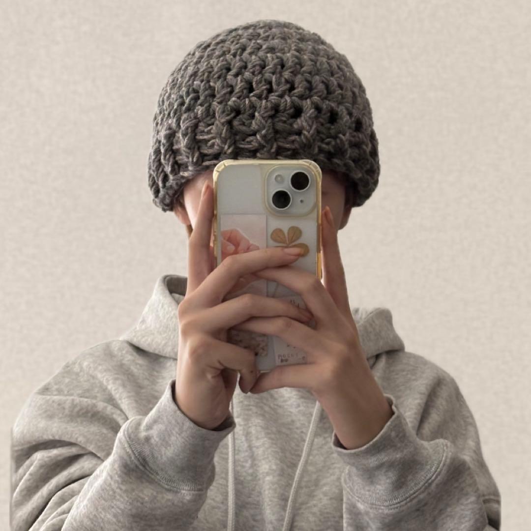 オーダーメイド ビーニー ニット帽 ハンドメイド 編み物 帽子