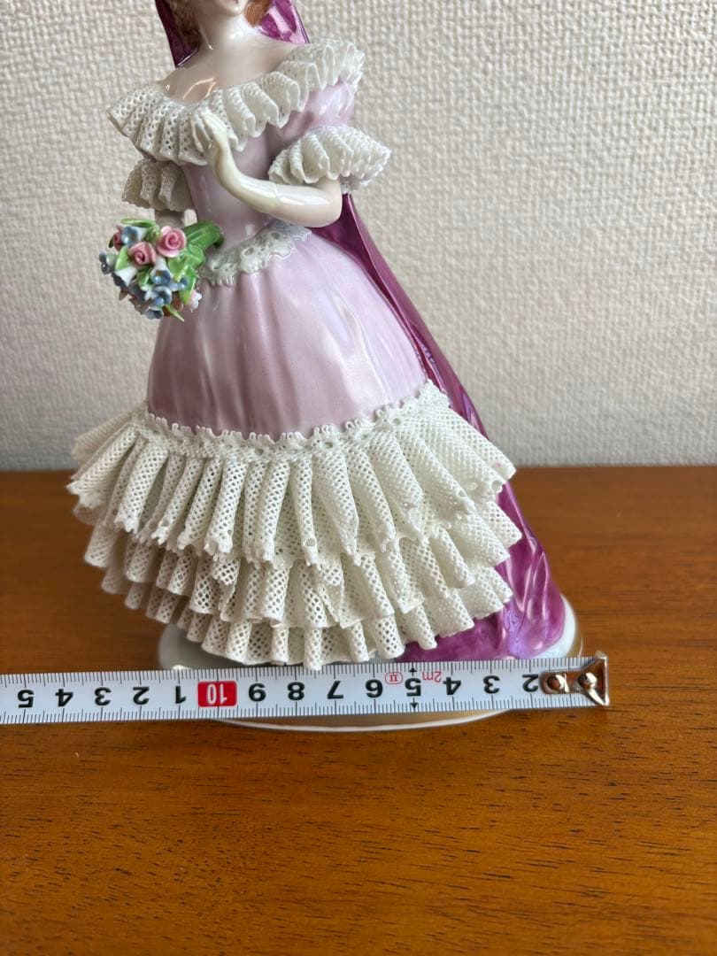 ドイツ製 レースドール Birgit Raasch陶器人形 花束 少女 20cm