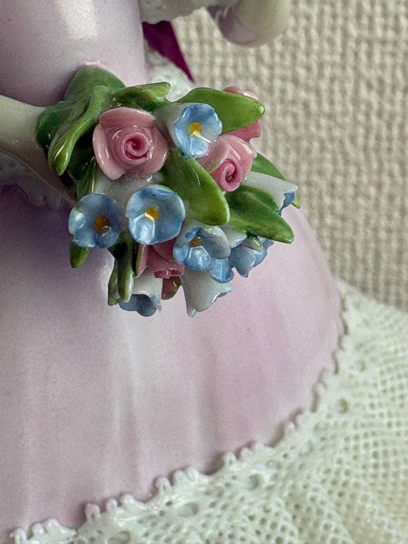 ドイツ製 レースドール Birgit Raasch陶器人形 花束 少女 20cm