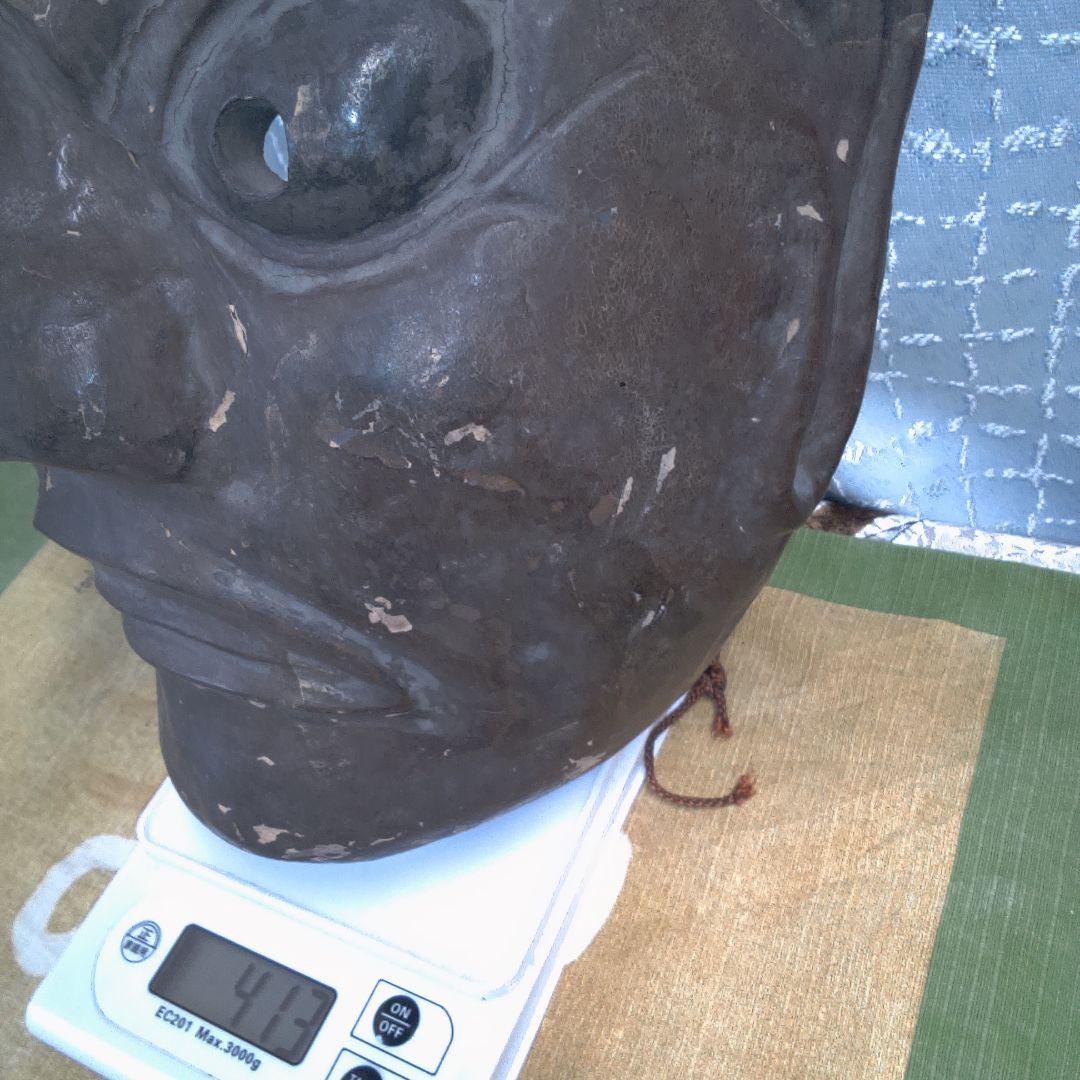 舞楽面 黒い木製の能面