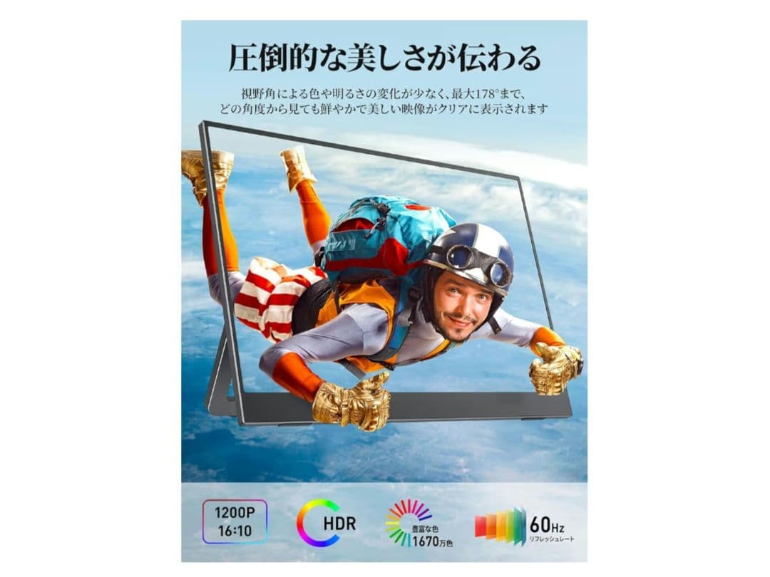 cocopar モバイルモニター M-14G WUXGA 14インチ 薄い 軽量