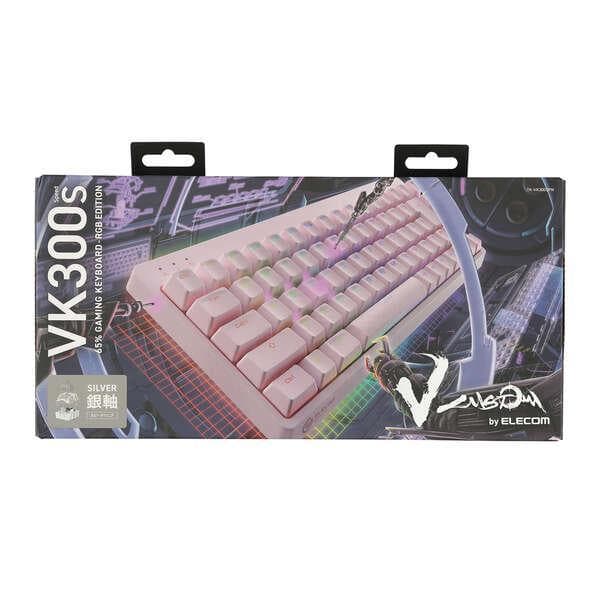 Vcustom ゲーミングキーボード VK300S 銀軸 有線 着脱式 ピンク
