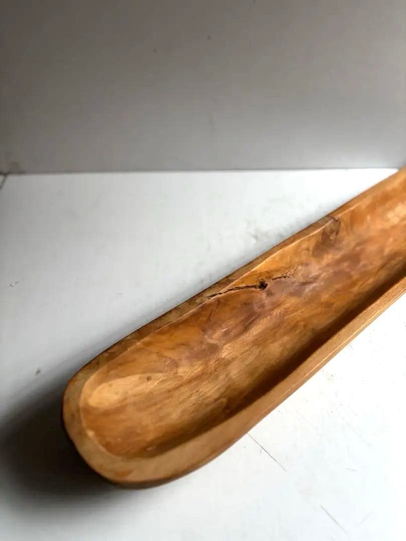 023 フランス パリ 蚤の市購入 ウッドトレー 天然木 全長70㎝ バケット