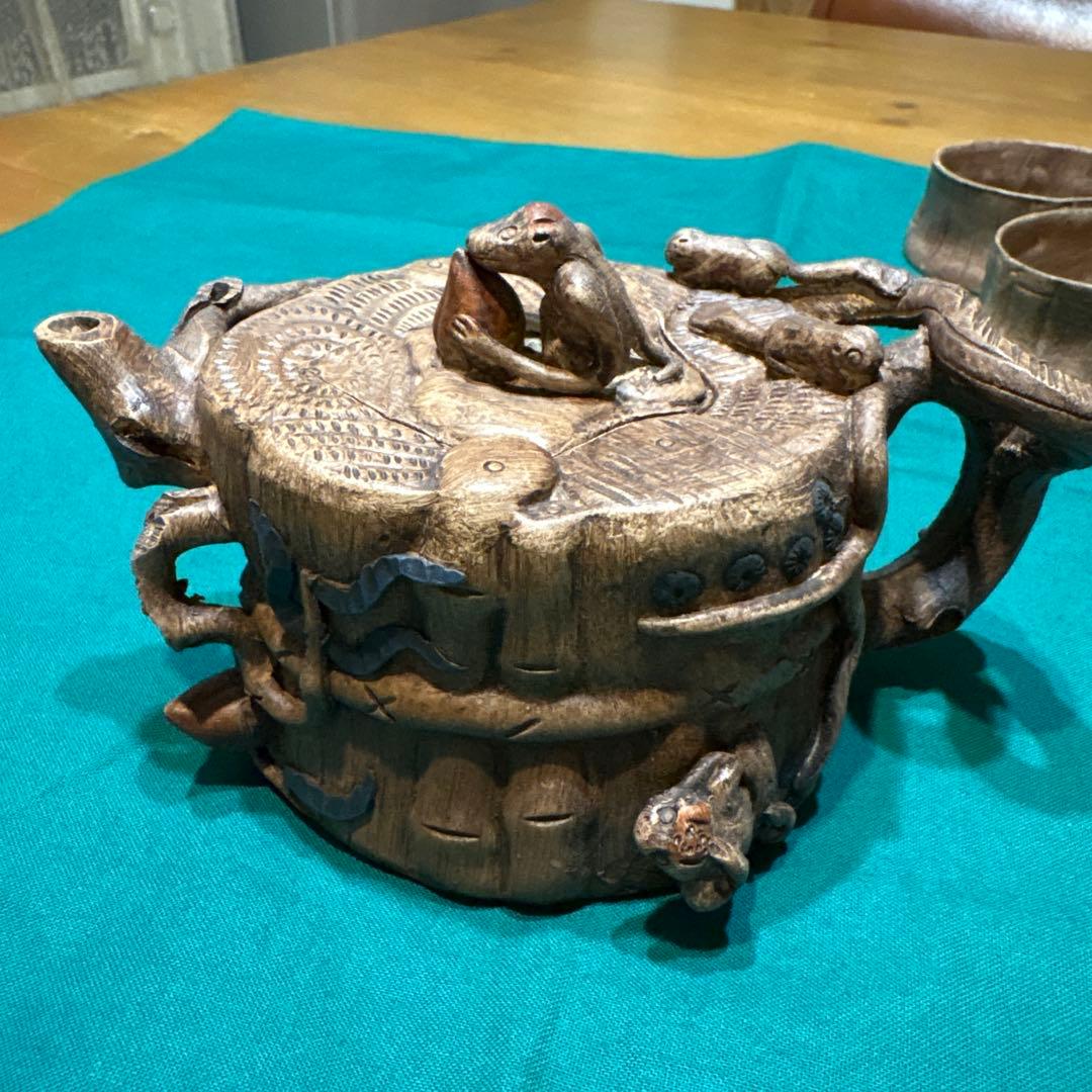 希少 美品 白泥急須　細工紫砂壺