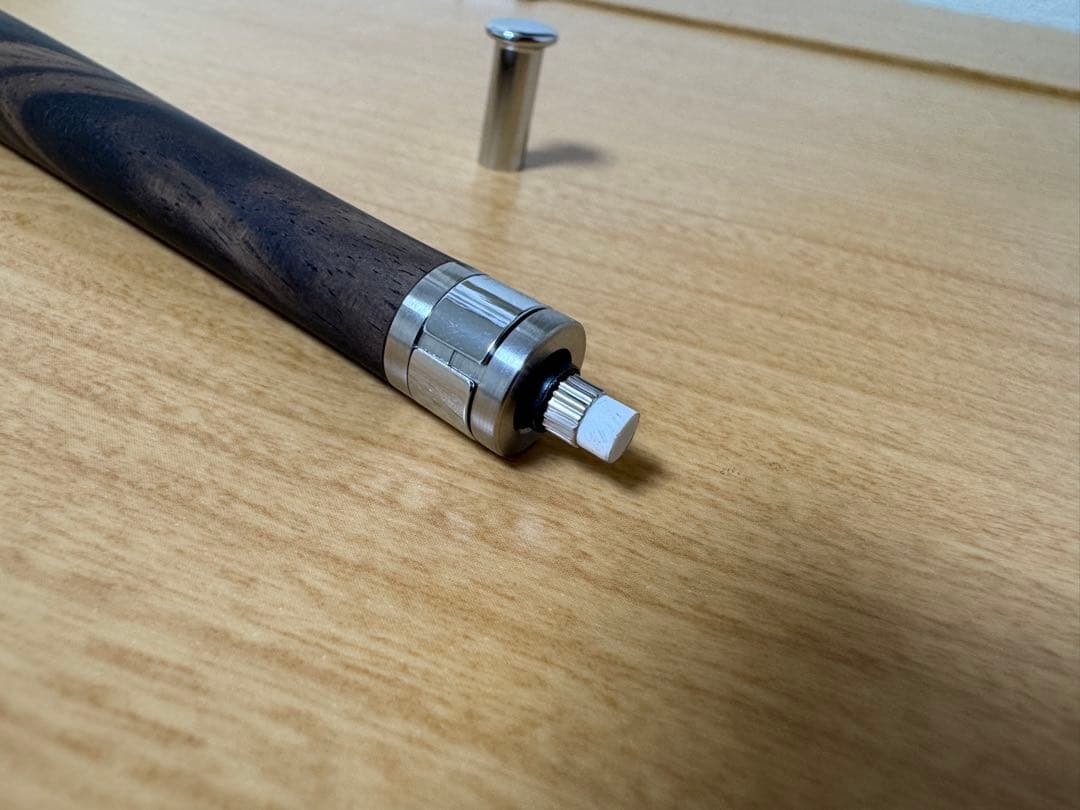 【mitu】工房楔 ペンシル楔 0.5mm 黒柿孔雀杢 真鍮パイプ