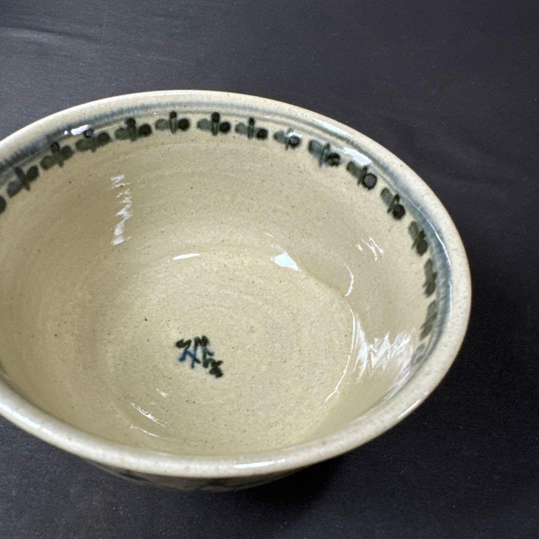 E844 送料無料　膳所焼　安南寺　唐草　陽炎園造　茶碗　抹茶碗　茶道具　茶室