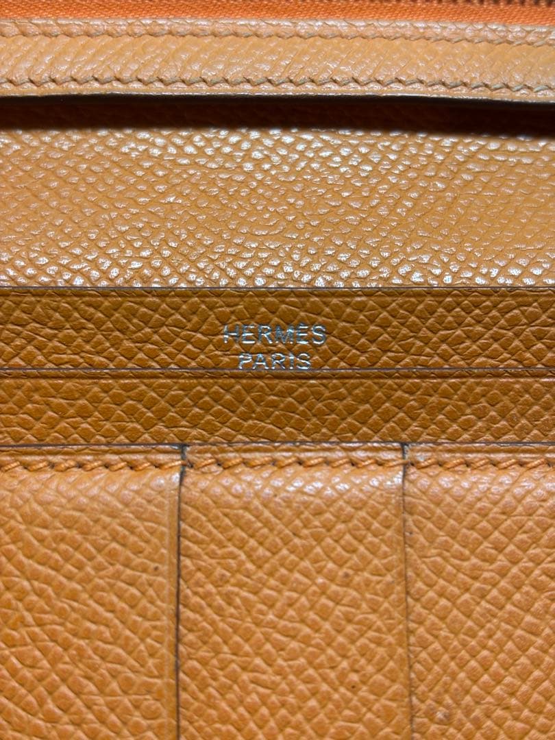 HERMES エルメス ベアン クラシック 長財布 オレンジ