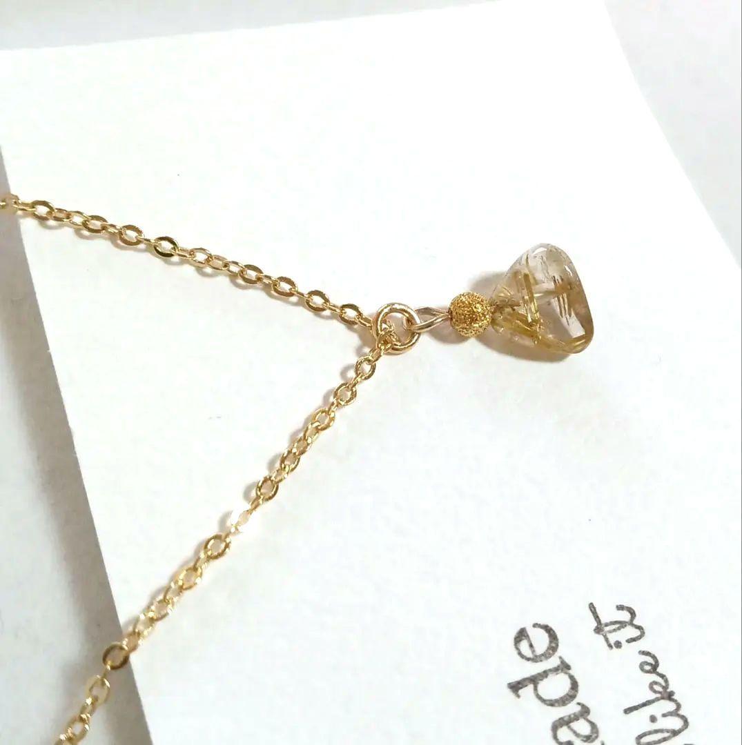 1388 チャンスを呼ぶ✨ ルチルクォーツネックレス ハンドメイド