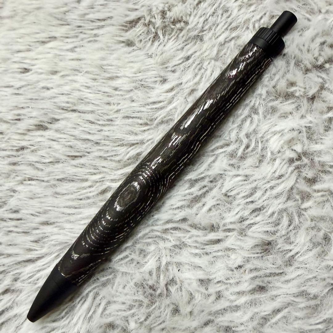 木軸ペン　メタライズドウッド　欅　ブラック