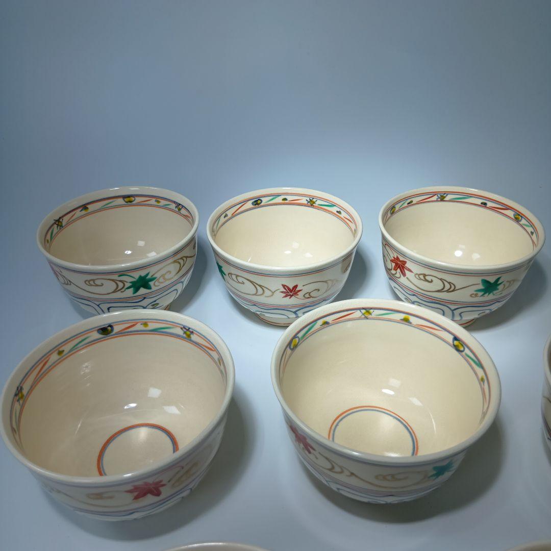 茶道具　京焼　数茶碗　9客　木箱入　 銘　無し