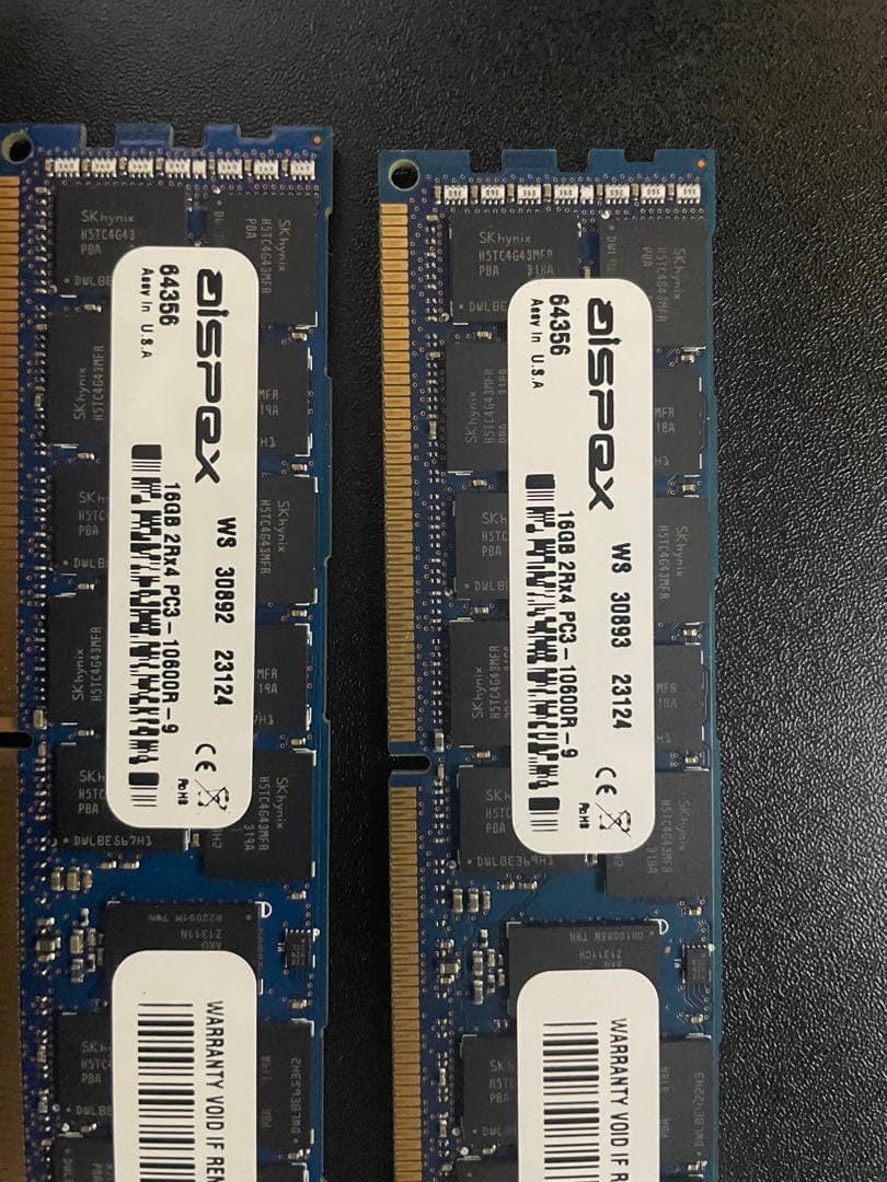 DDR3メモリ32GB 16GB×2 1600MHz