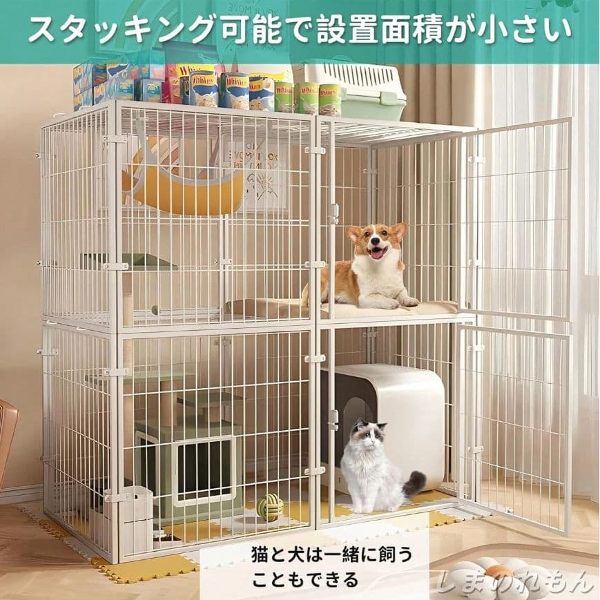 ペットサークル 犬ゲージ 扉付き 屋根付き 組立簡単 小型～大型犬・猫に最適