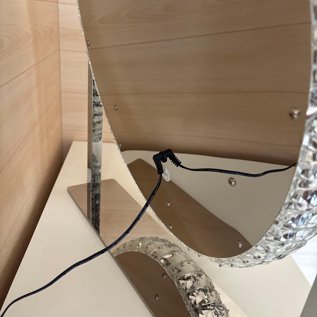 フランフランLEDクリスタル円形ミラー