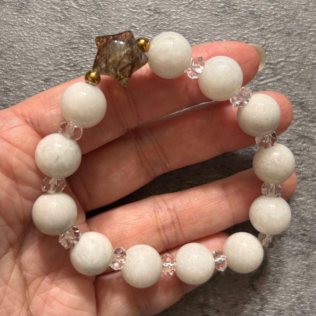 ⭐︎天然石　スーパーセブン　白翡翠　水晶　ブレスレット