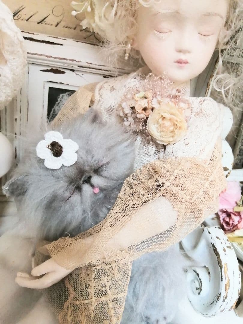 おねむちゃん♡エキゾチック子猫ちゃん♡アートドール♡ぬいぐるみ♡