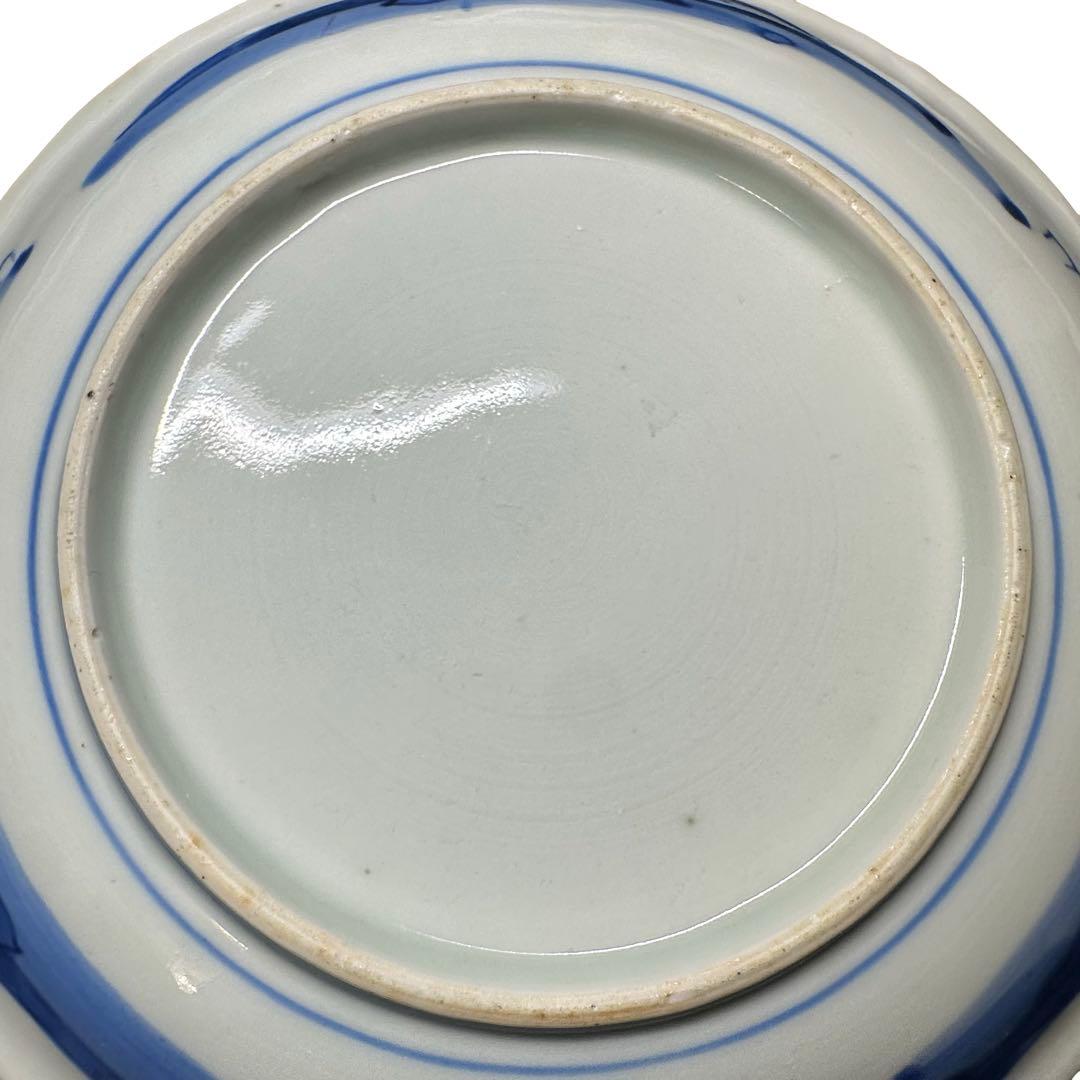 ★江戸幕末！古伊万里 染付 皿6枚/食器！船に楼閣山水図柄！直径 約16.8㎝★