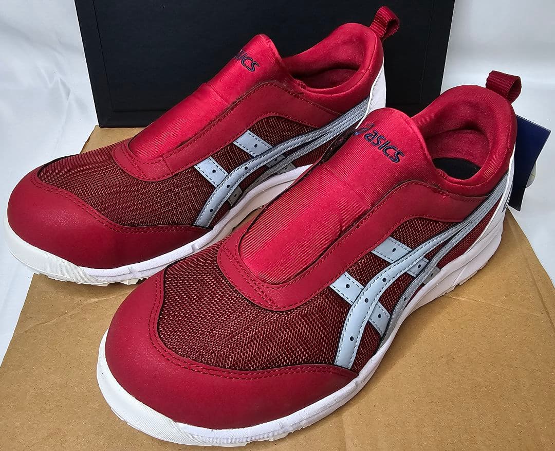 【美品】ASICS アシックス 安全靴 レッド 26.0cm