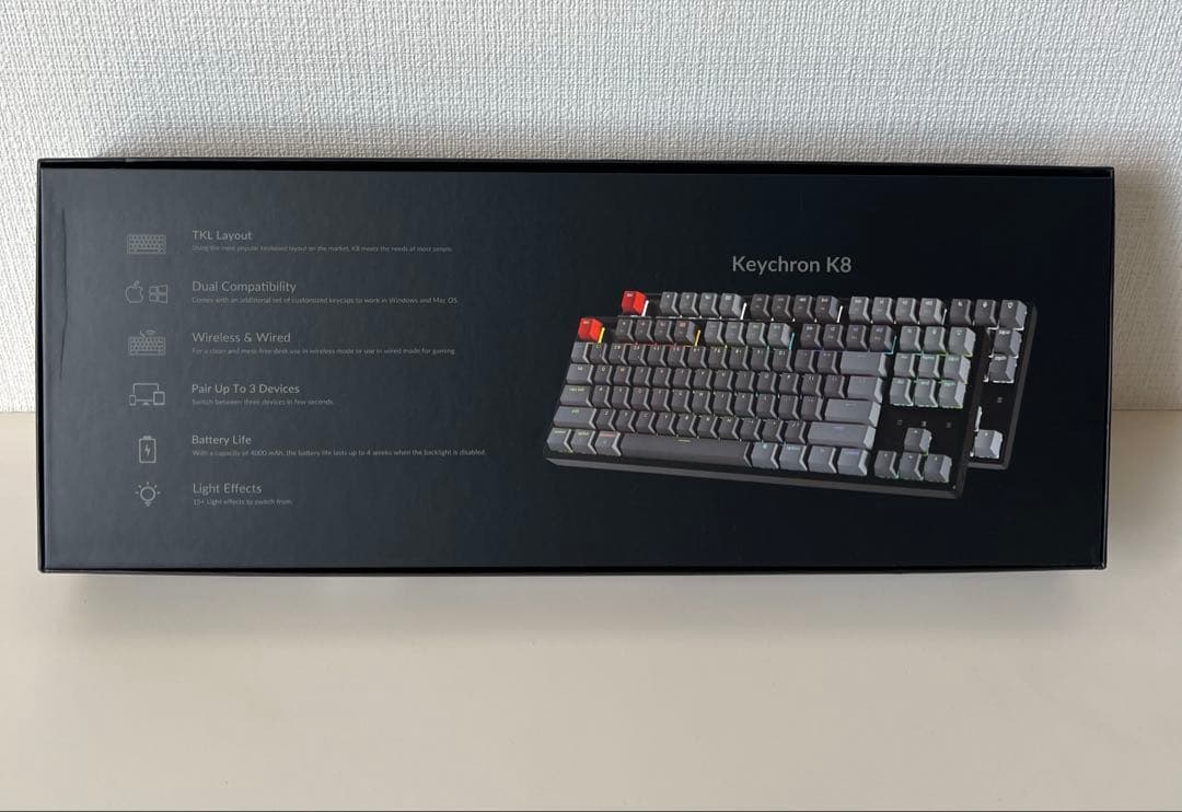 Keychron K8 ワイヤレスキーボード 青軸　USBケーブルなし