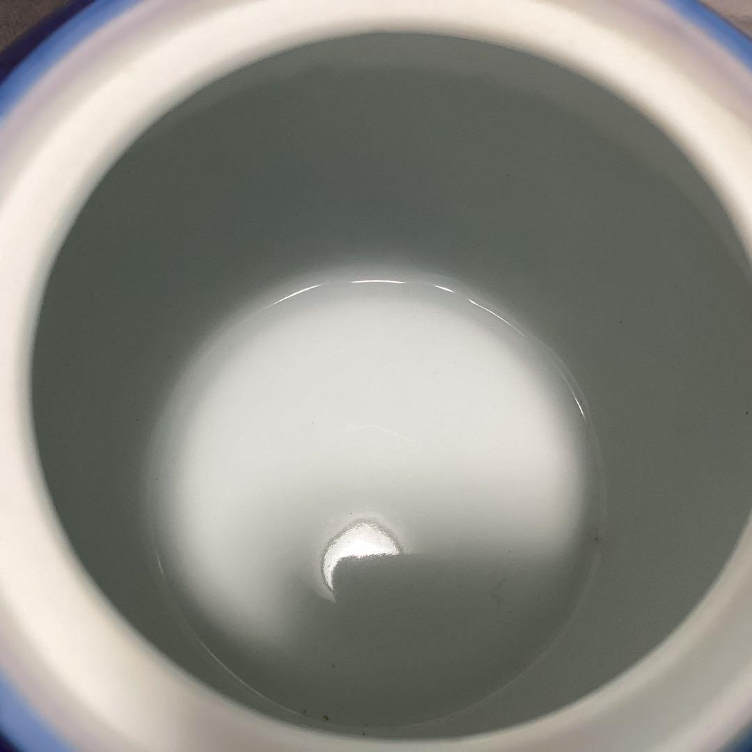 木製茶箱 青色花柄急須セット