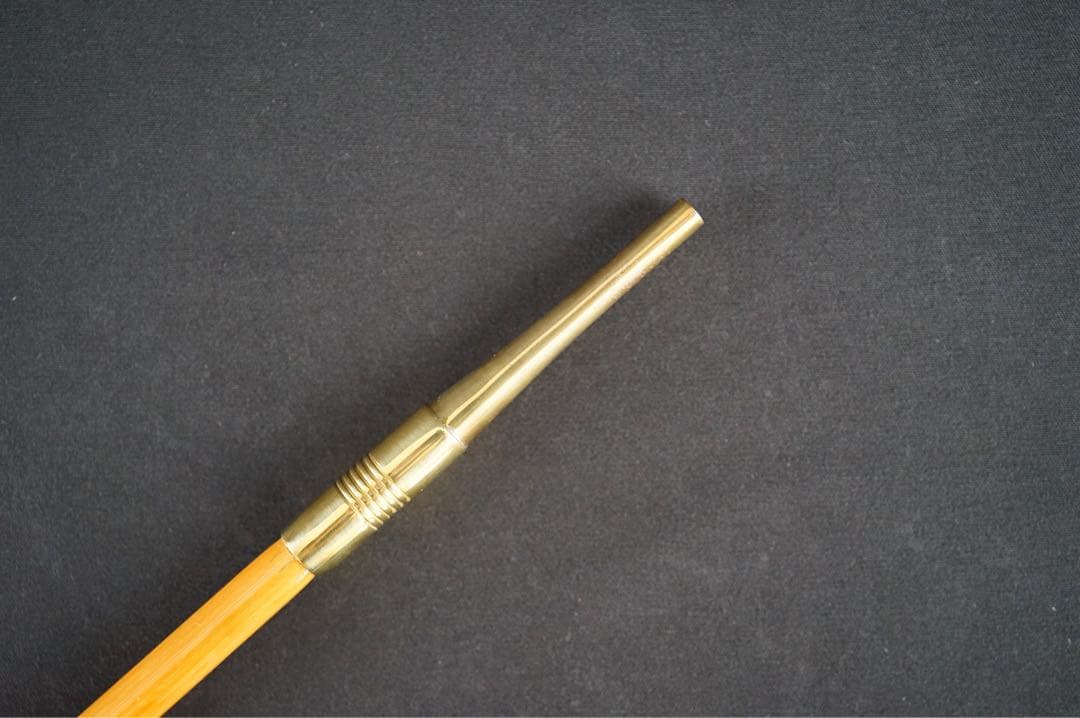 木村清斎 煙管一双 而妙斎好写 煙管 40.9cm 共箱 キセル 茶道具 金工