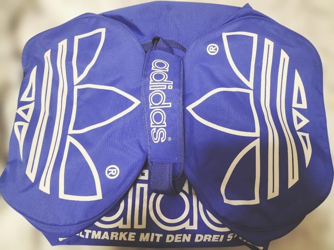 adidas ボストンバッグ 青 中型