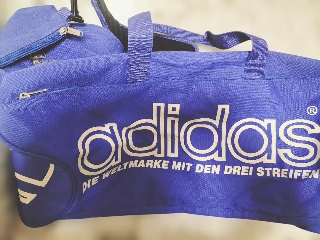 adidas ボストンバッグ 青 中型