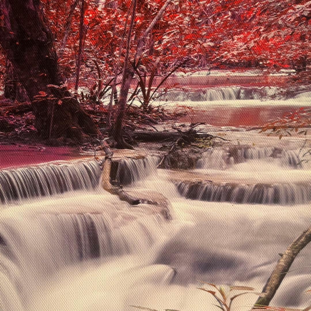 ★アウトレット★キャンバス プリントアート 紫の流れの中で 額付き 絵画