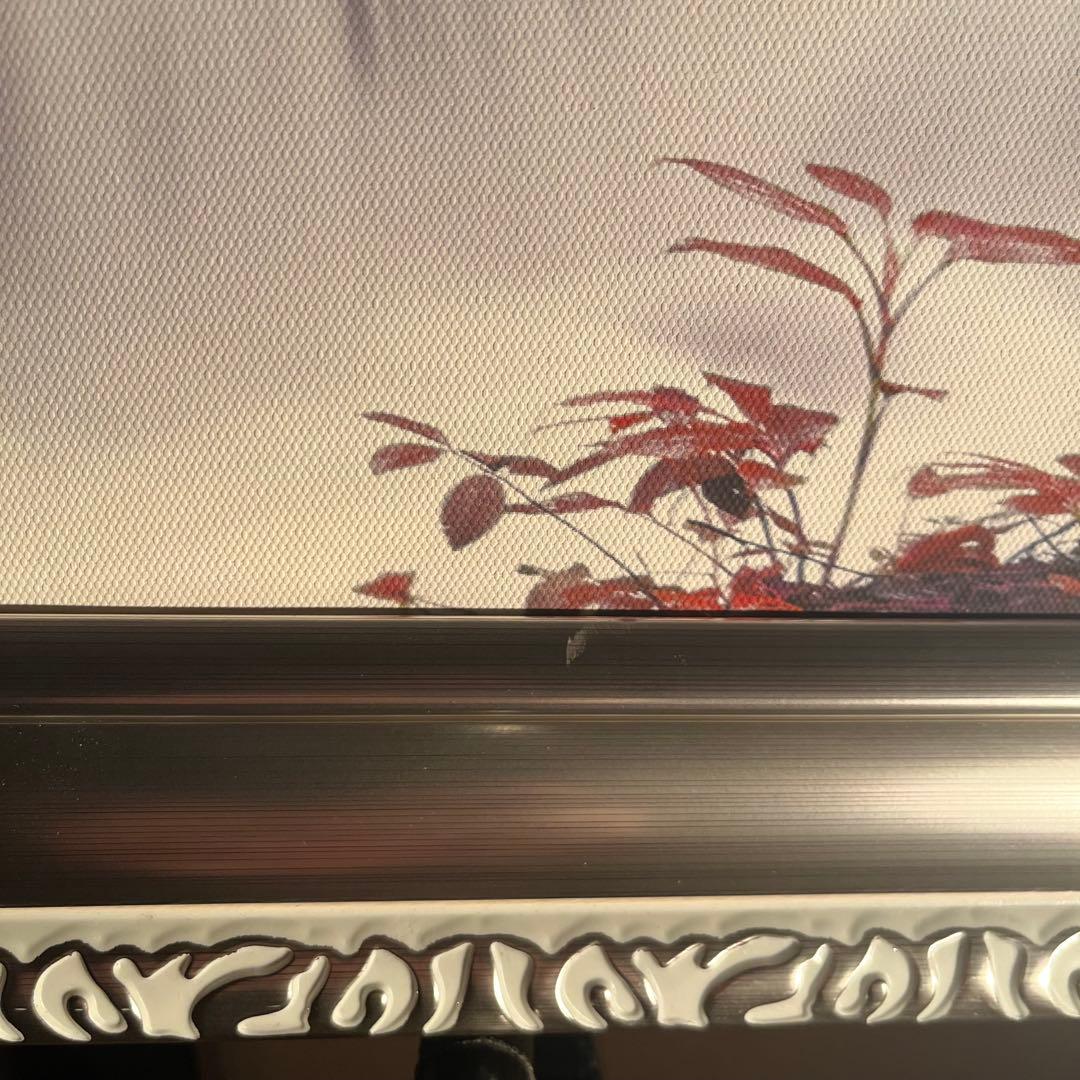 ★アウトレット★キャンバス プリントアート 紫の流れの中で 額付き 絵画